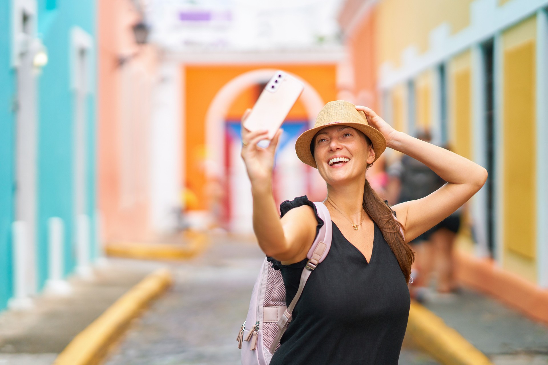 Photo of woman tourist in San Juan